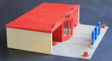 Siku large Petrolstation V574 threeroom 1958 Plasticmodel (3497)